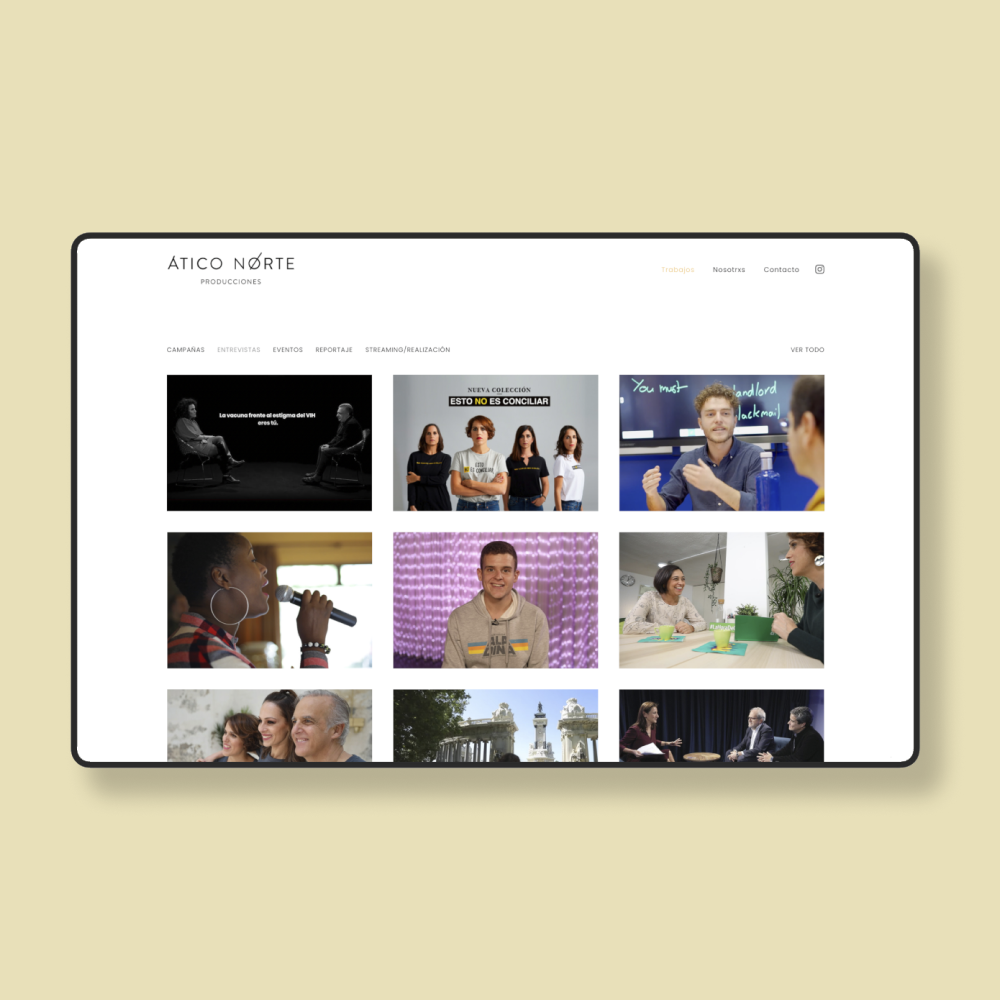 Ático Norte: diseño de la web de una productora audiovisual