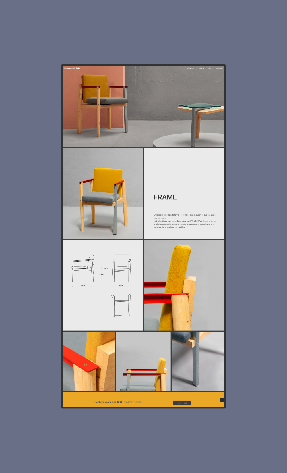 Homero Builds: diseño web para una marca de mobiliario